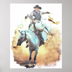 Poster copie de cavalier de bronc