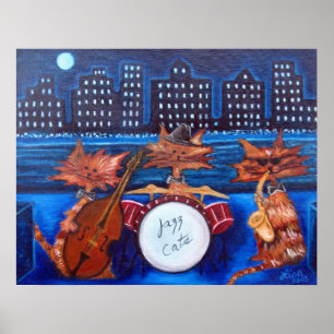 Poster Copie de chats de jazz