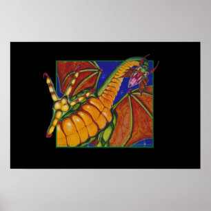Poster Copie de dragon de Shivan sur le noir