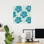 Poster Copie de fleur de turquoise (Bureau à domicile)