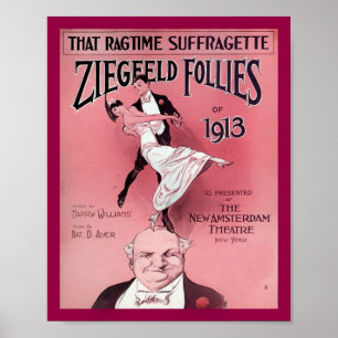 Poster Copie de la couverture musicale Ragtime Suffragett