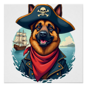 Poster Copie de Pirate de Chien Berger Allemand