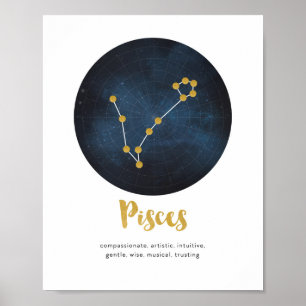 Poster Copie de signe d'étoile de Poissons