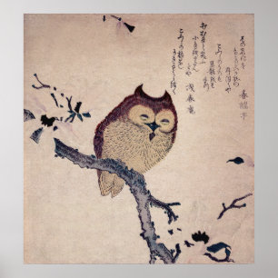 Poster Copie de sourire mignonne de Japonais de hibou
