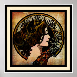 Poster Copie de style de Nouveau Mucha d'art