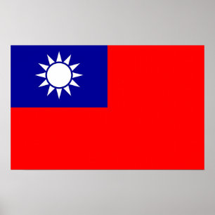 Poster Copie de toile avec le drapeau de Taïwan