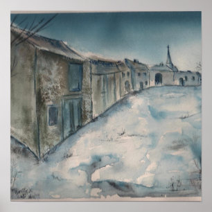 Poster Copie de toile de beaux-arts/village de la