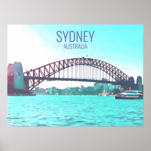 Poster Copie de voyage de pont de port de Sydney