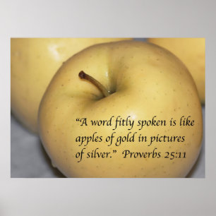 Poster Copie d'écriture sainte de 25:11 de proverbes