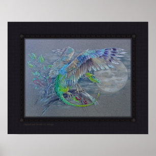 Poster Copie - dragon vert d'oiseau