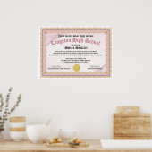 Poster Copie du diplôme d'équivalence d'études secondaire (Cuisine)