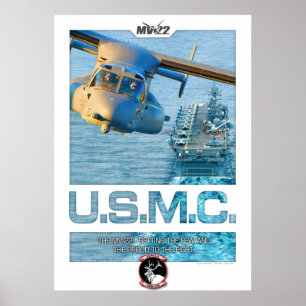 Poster Copie du transporteur MV22 avec le texte