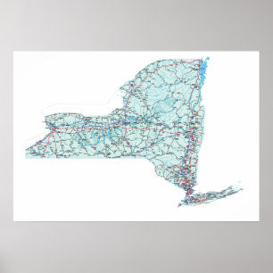 Poster Copie d'un état à un autre de carte de New York
