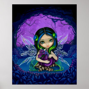 Poster Copie féerique d'art de dragon d'imaginaire du