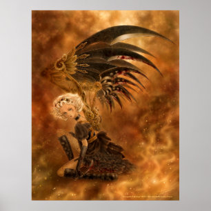 Poster Copie foncée d'ange de Steampunk