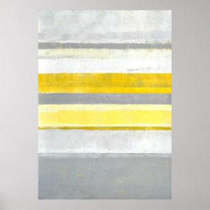 Poster Copie grise et jaune de "citron" d'art abstrait