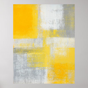Poster Copie grise et jaune de "falaise" d'art abstrait