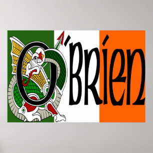 Poster Copie irlandaise d'affiche de drapeau de dragon