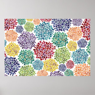 Poster Copie lumineuse d'art d'affiche de fleurs de