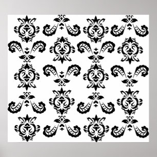 Poster Copie noire baroque
