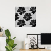 Poster Copie noire de fleur (Bureau à domicile)
