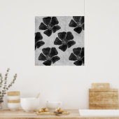 Poster Copie noire de fleur (Cuisine)