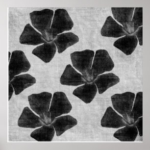 Poster Copie noire de fleur