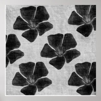 Poster Copie noire de fleur
