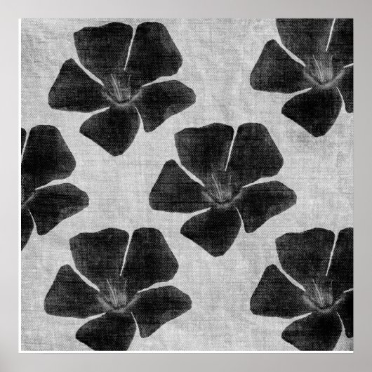 Poster Copie noire de fleur (Devant)