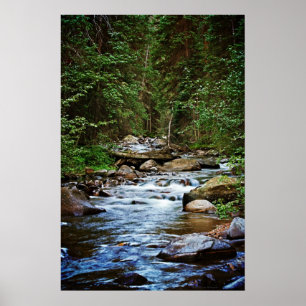 Poster Copie paisible de courant de montagne