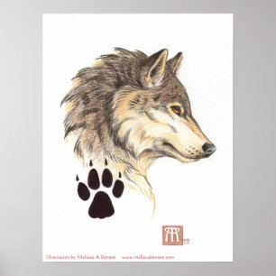 Poster Copie principale de profil de loup
