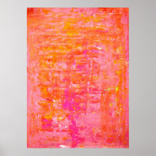 Poster Copie rose et orange de "agitation" d'art abstrait