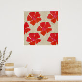 Poster Copie rouge de fleur (Cuisine)