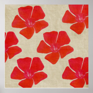 Poster Copie rouge de fleur
