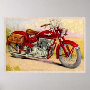 Poster Copie rouge vintage de moto