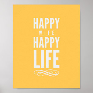 Poster Copie typographique de citation d'épouse heureuse