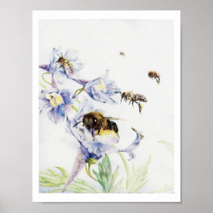 Poster Copie vintage d'abeille