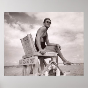Poster Copie vintage d'affiche de maillots de bain -