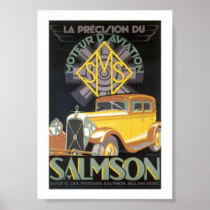 Poster Copie vintage d'art de publicité d'automobile de