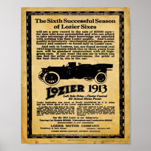Poster Copie vintage d'automobile de Lozier