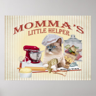 Poster Copies d'aide de Ragdoll Momma