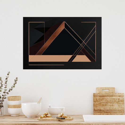 Poster Copper Minimalist Geometry (Cuisine)