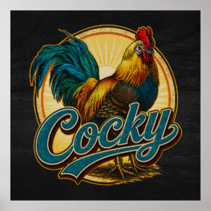 Poster Coq Arrogant Maison de Ferme Vintage