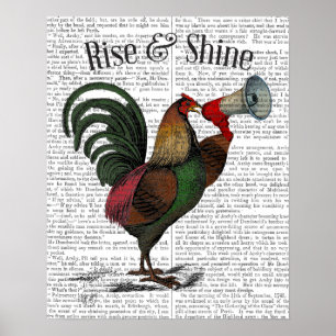 Poster Coq avec la porte-voix