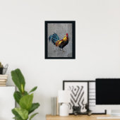 Poster Coq Bantam coloré (Bureau à domicile)