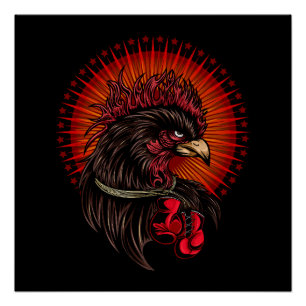 Poster Coq de boîte