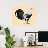 Poster Coq de combat gris à ailes de canard (Bureau à domicile)