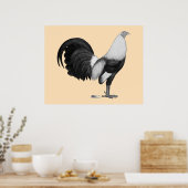 Poster Coq de combat gris à ailes de canard (Cuisine)