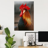 Poster Coq domestique de basse-cour (Bureau à domicile)