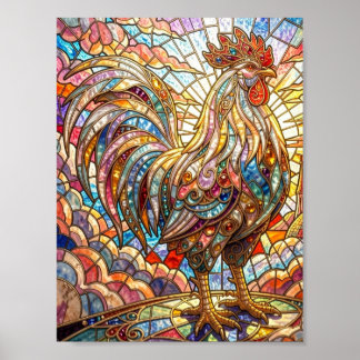 Poster Coq d'or de la mosaïque du chant de lumière